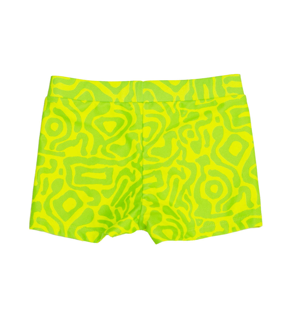 Kids Swim Shorts - Lime Light Print