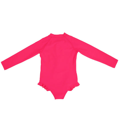 Baby Girls Long Sleeve Swimsuit - Pink Zing
