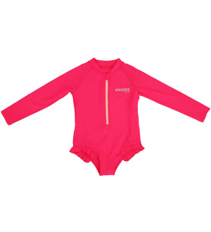 Baby Girls Long Sleeve Swimsuit - Pink Zing