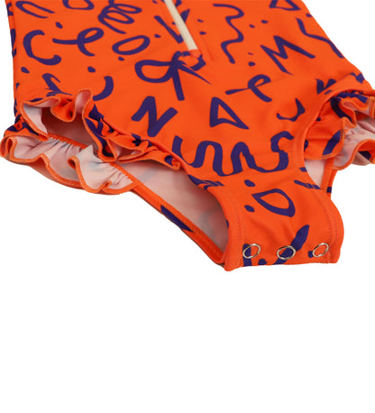 Baby Girls Long Sleeve Swimsuit - Squiggle Pop Print