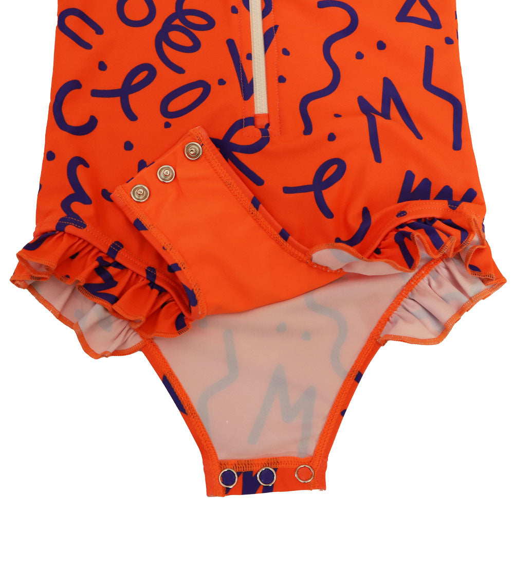 Baby Girls Long Sleeve Swimsuit - Squiggle Pop Print