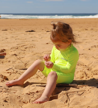 Baby Long Sleeve Swimsuit - Yellow Zap