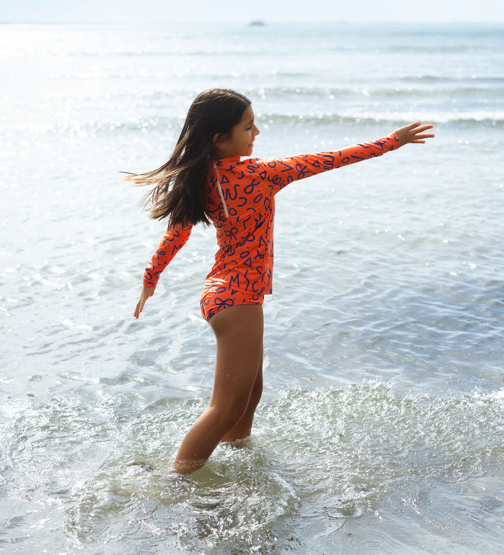 Baby Long Sleeve Rashie - Squiggle Pop Print