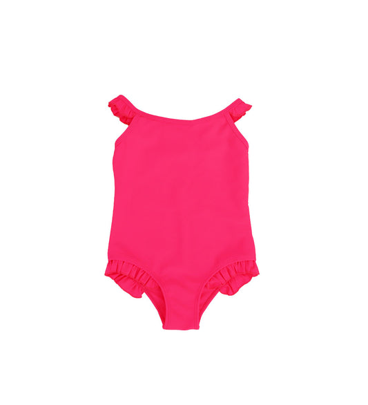 Girls Frill One Piece - Pink Zing