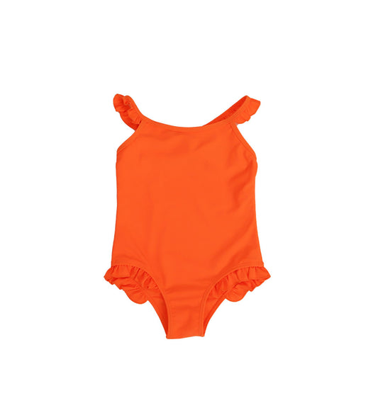 Girls Frill One Piece - Zesty Orange