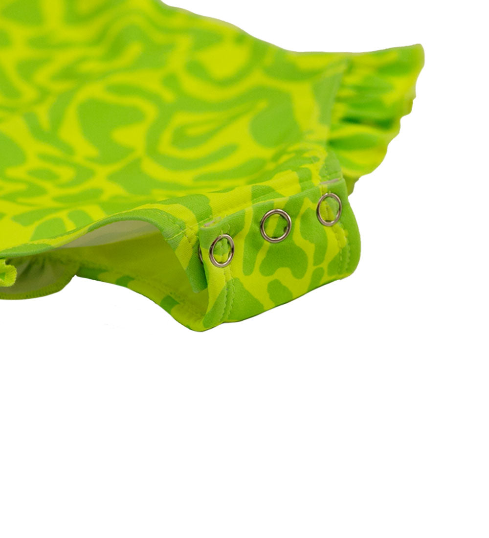 Baby Girls Long Sleeve Swimsuit - Lime Light Print
