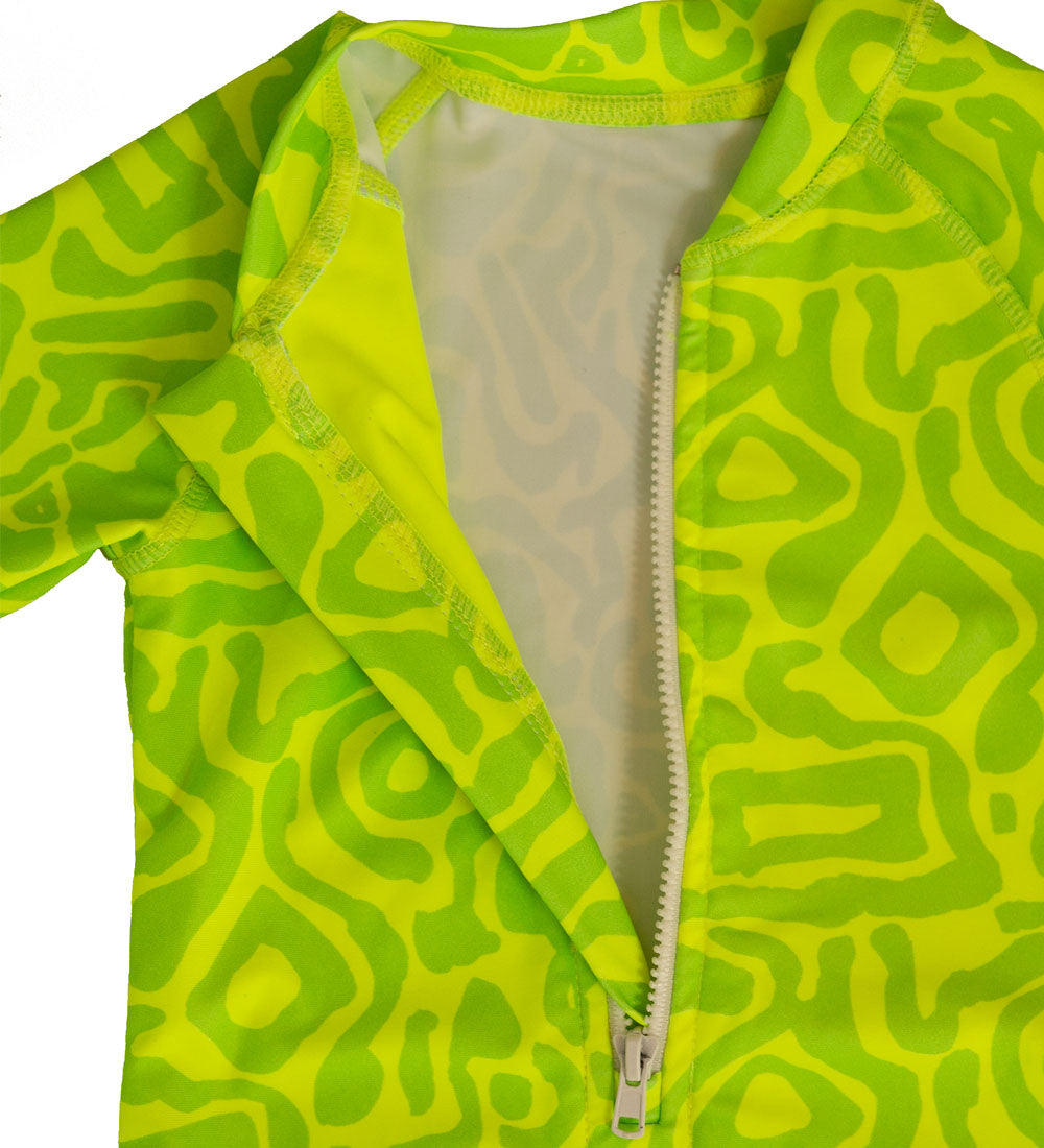 Baby Girls Long Sleeve Swimsuit - Lime Light Print