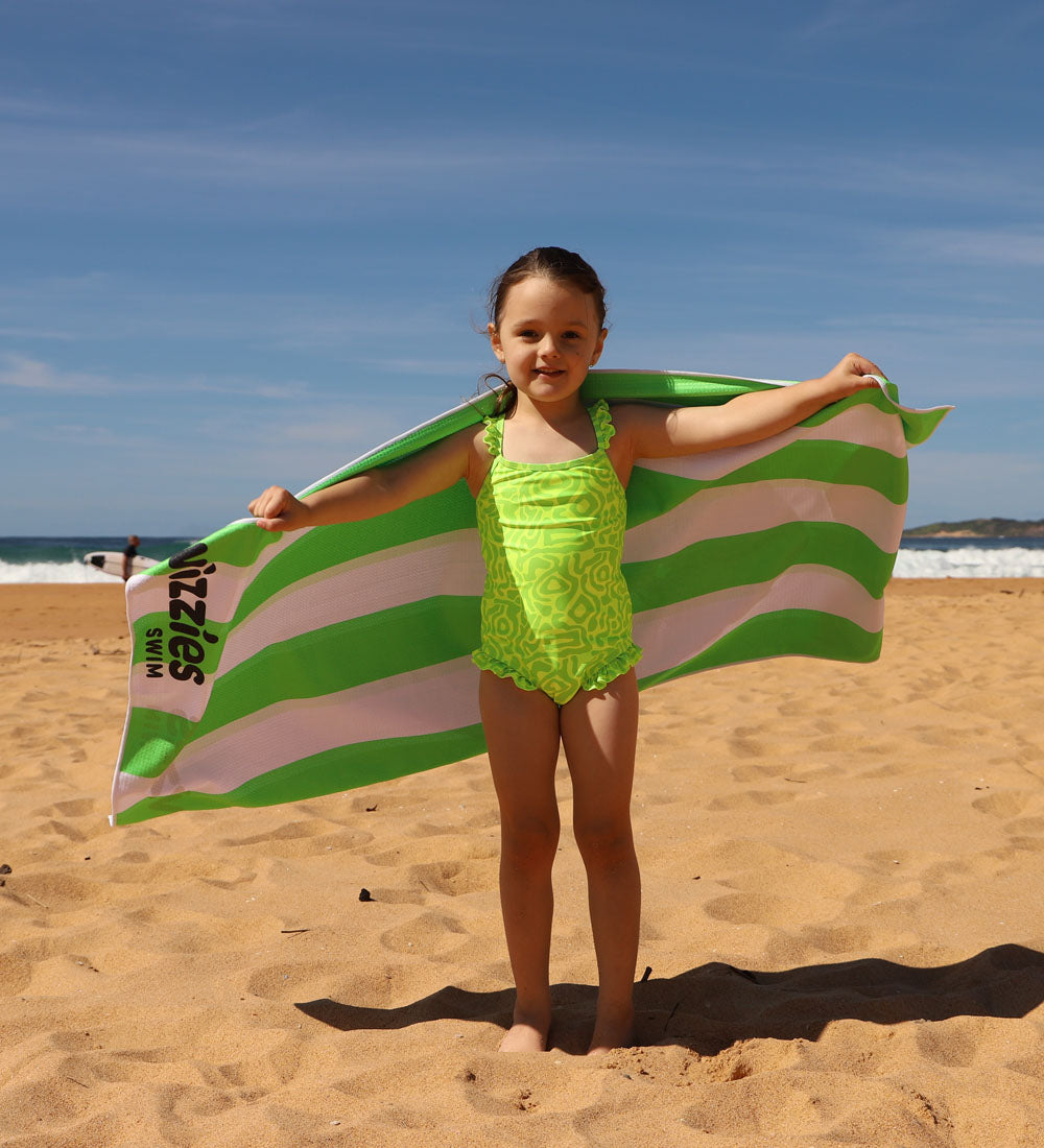 Kids Striped Beach Towel - Slime Pop