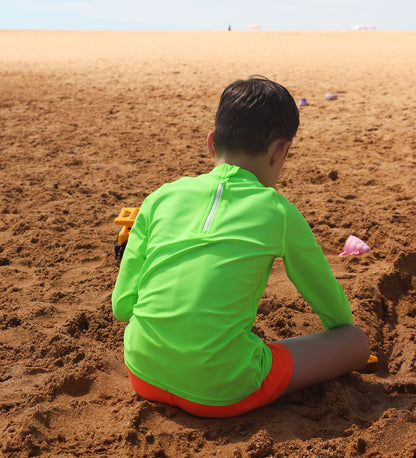 Kids Long Sleeve Rashie - Green Glow