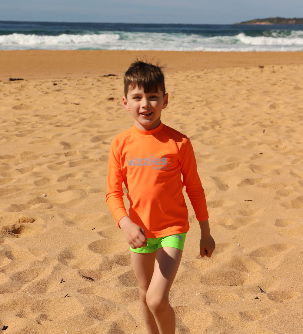 Kids Swim Shorts - Green Glow
