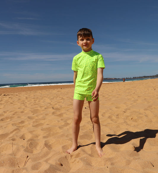 Short Sleeve Rashie - Lime Light Print