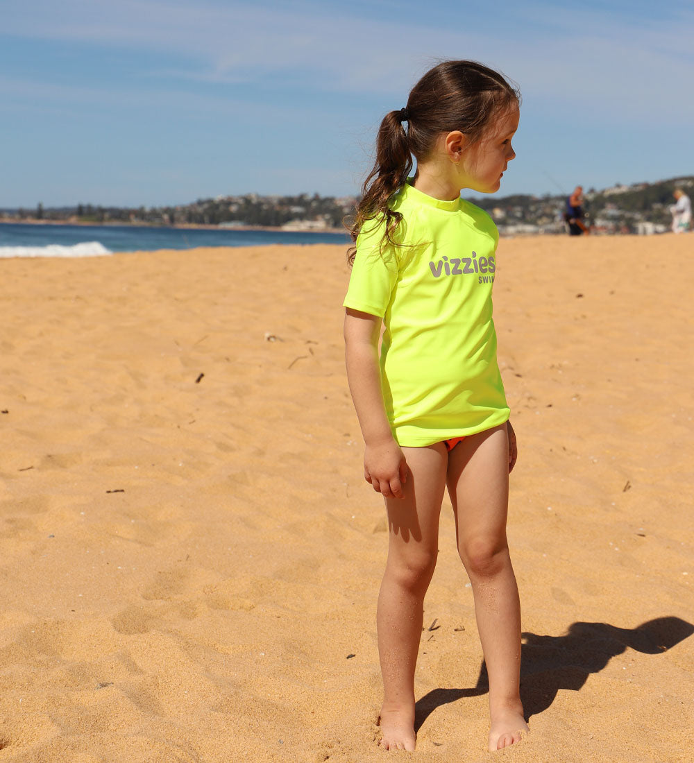 Short Sleeve Rashie - Yellow Zap