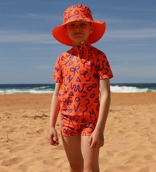 Short Sleeve Rashie - Squiggle Pop Print