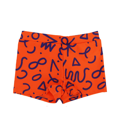 Kids Swim Shorts - Squiggle Pop Print