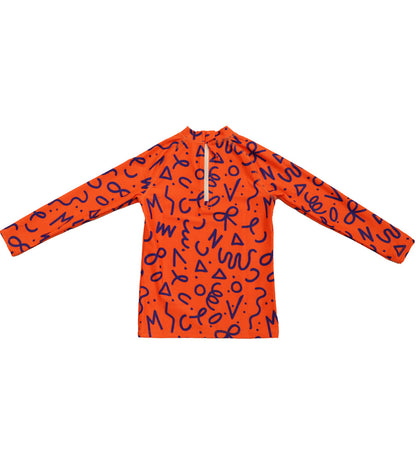 Kids Long Sleeve Rashie - Squiggle Pop Print