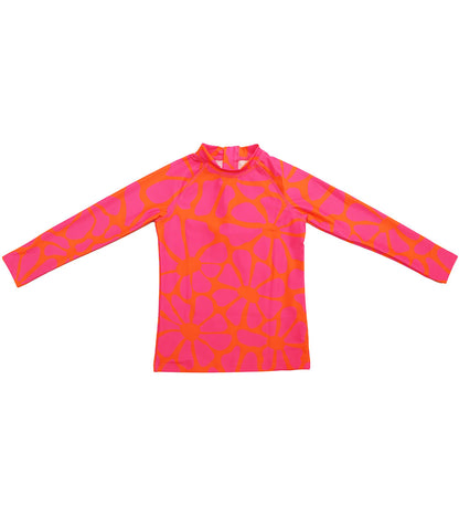 Kids Long Sleeve Rashie - Tangy Blossom Print
