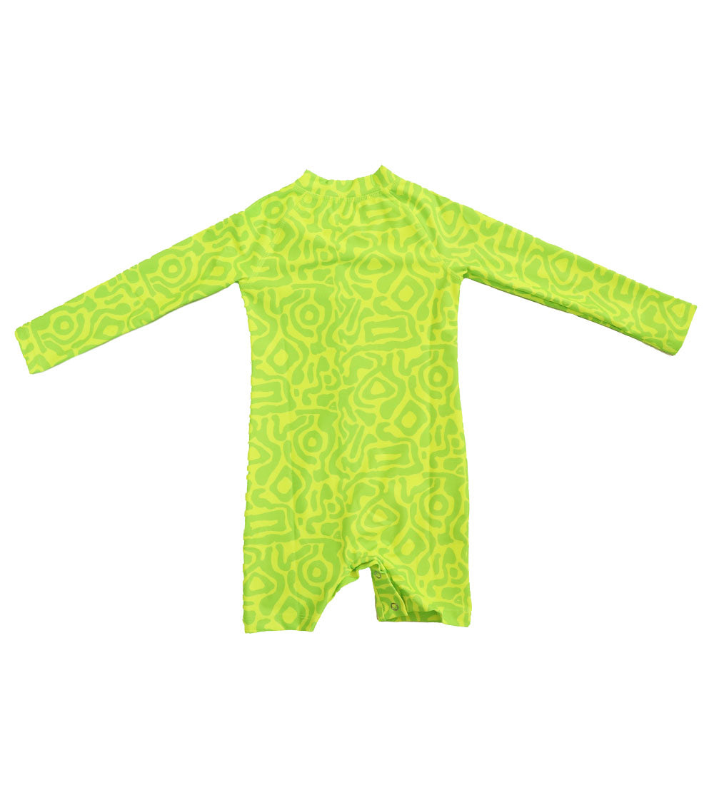 Baby Long Sleeve Swimsuit - Lime Light Print