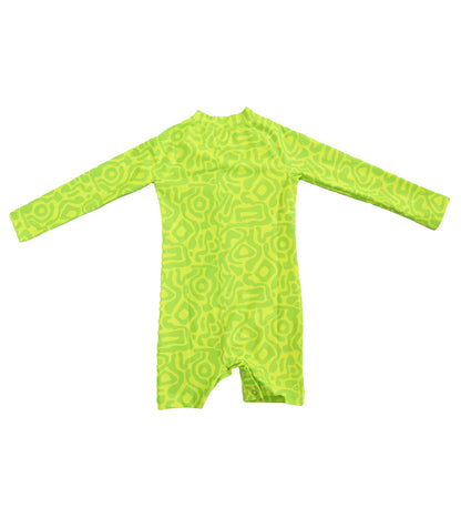 Baby Long Sleeve Swimsuit - Lime Light Print