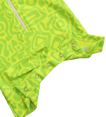Baby Long Sleeve Swimsuit - Lime Light Print