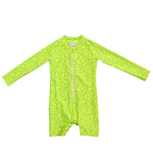 Baby Long Sleeve Swimsuit - Lime Light Print