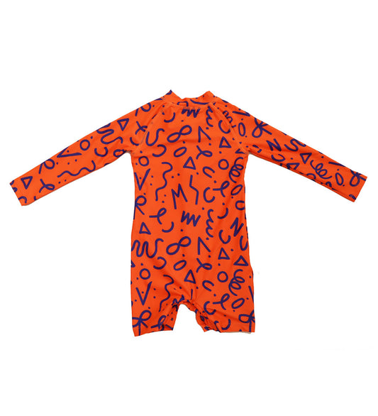 Baby Long Sleeve Swimsuit - Squiggle Pop