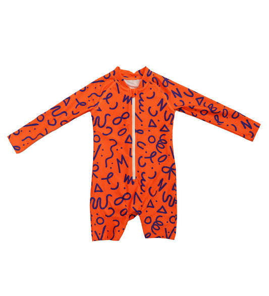 Baby Long Sleeve Swimsuit - Squiggle Pop