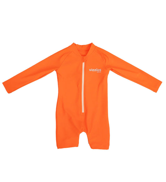 Baby Long Sleeve Swimsuit - Zesty Orange