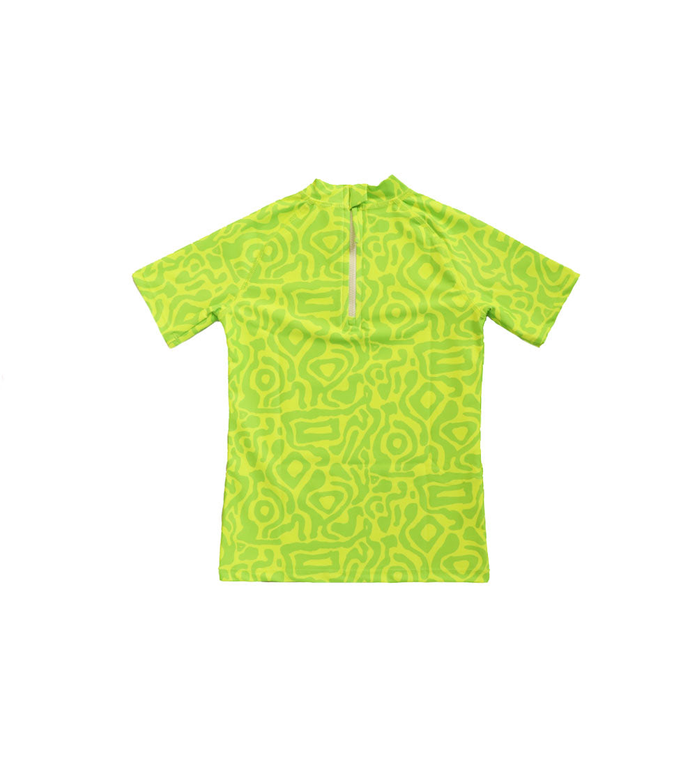 Kids Short Sleeve Rashie - Lime Light Print