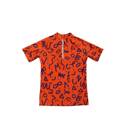 Baby Short Sleeve Rashie - Squiggle Pop Print