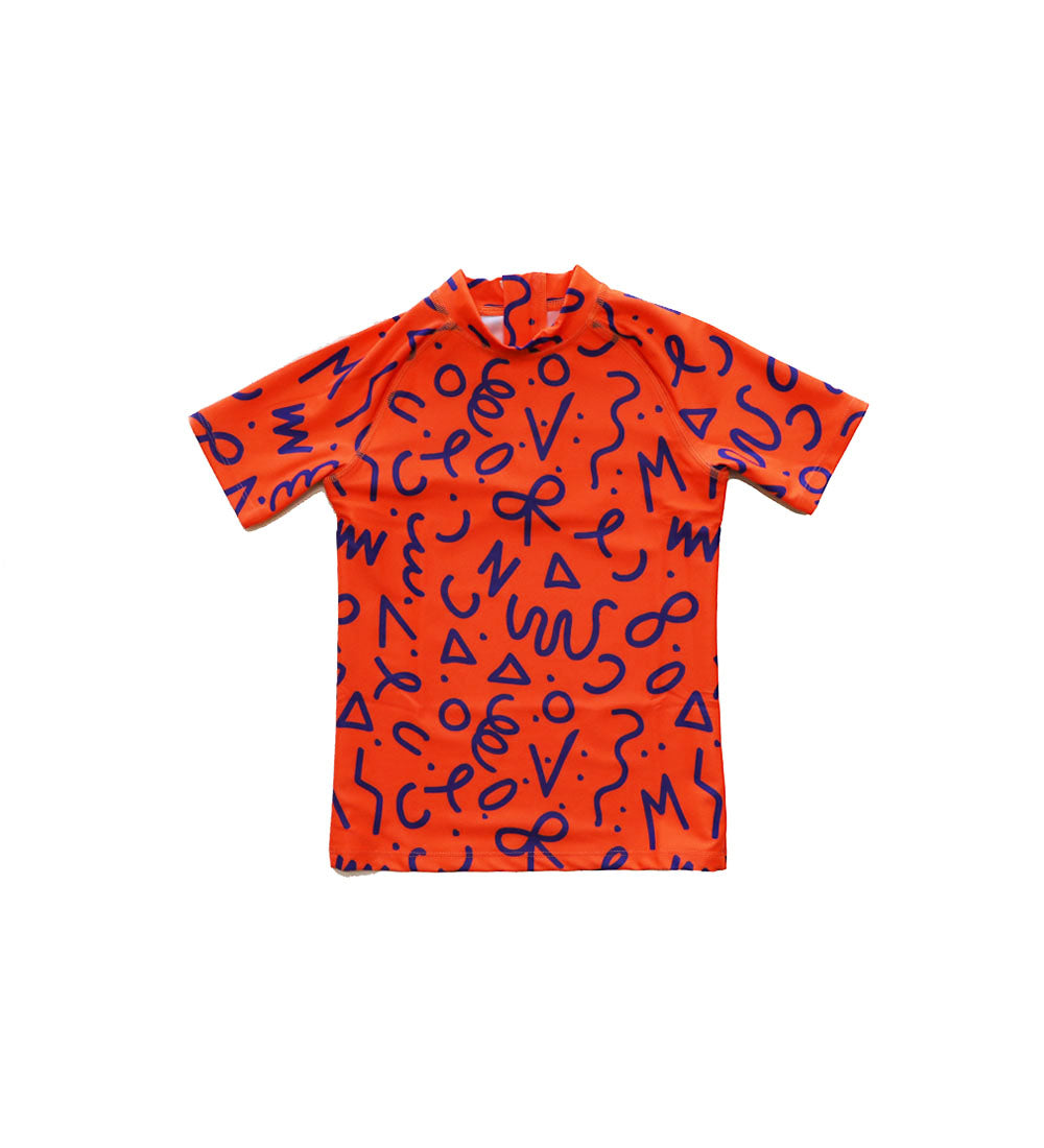 Baby Short Sleeve Rashie - Squiggle Pop Print