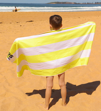 Kids Striped Beach Towel - Electric Sunshine
