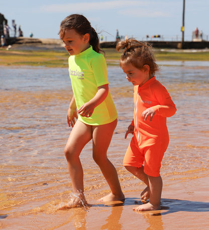 Baby Long Sleeve Swimsuit - Zesty Orange
