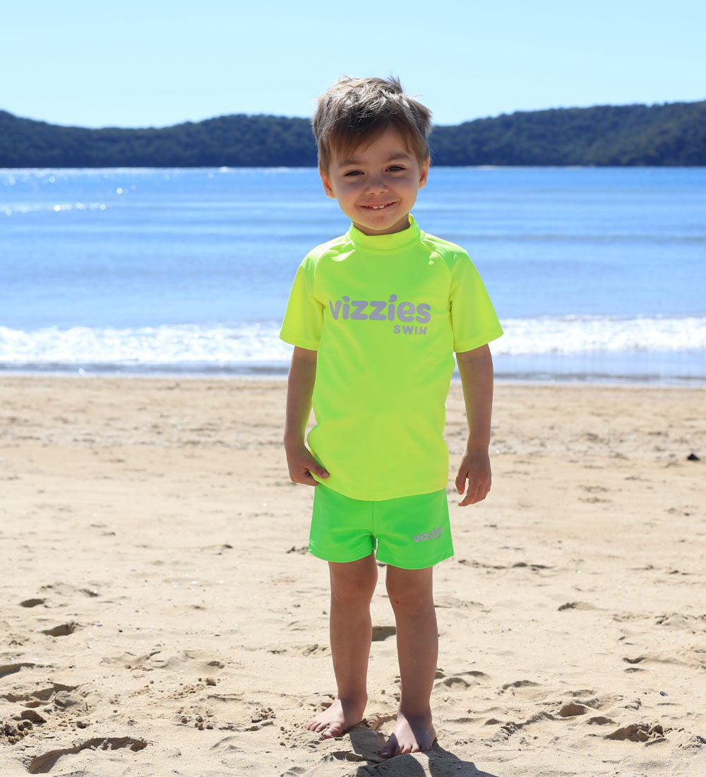 Short Sleeve Rashie - Yellow Zap