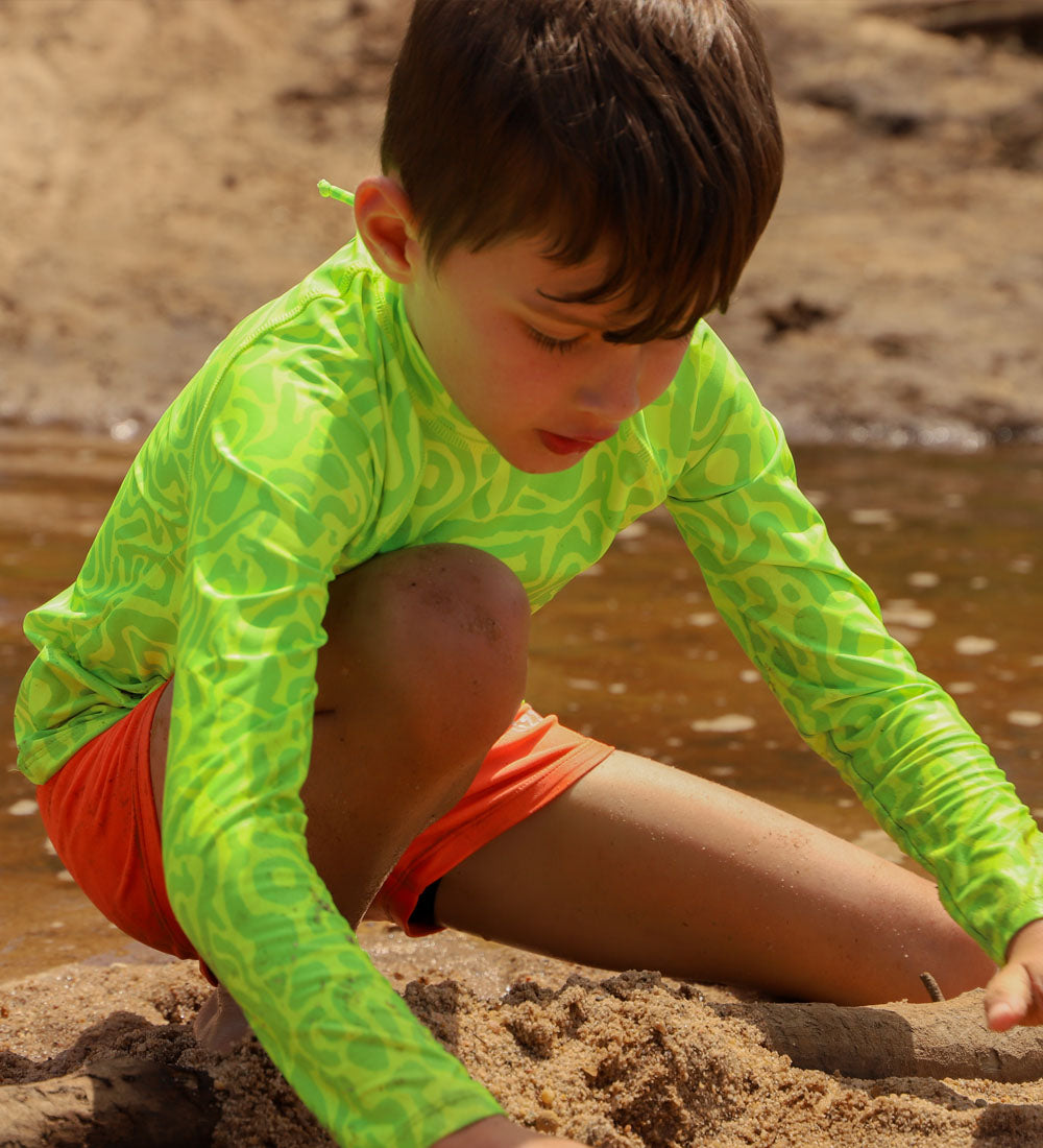 Long Sleeve Rashie - Lime Light Print