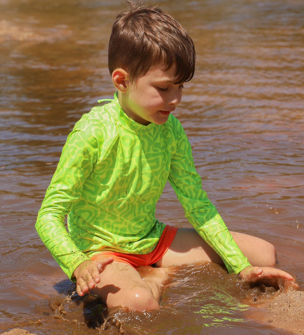 Long Sleeve Rashie - Lime Light Print