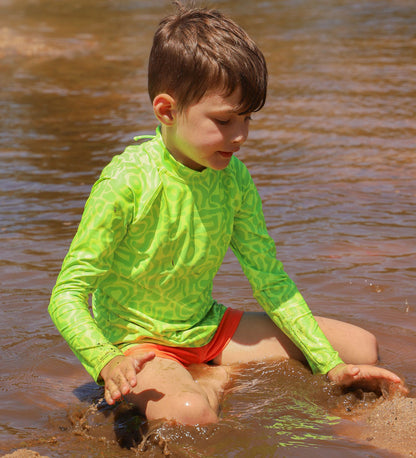 Long Sleeve Rashie - Lime Light Print