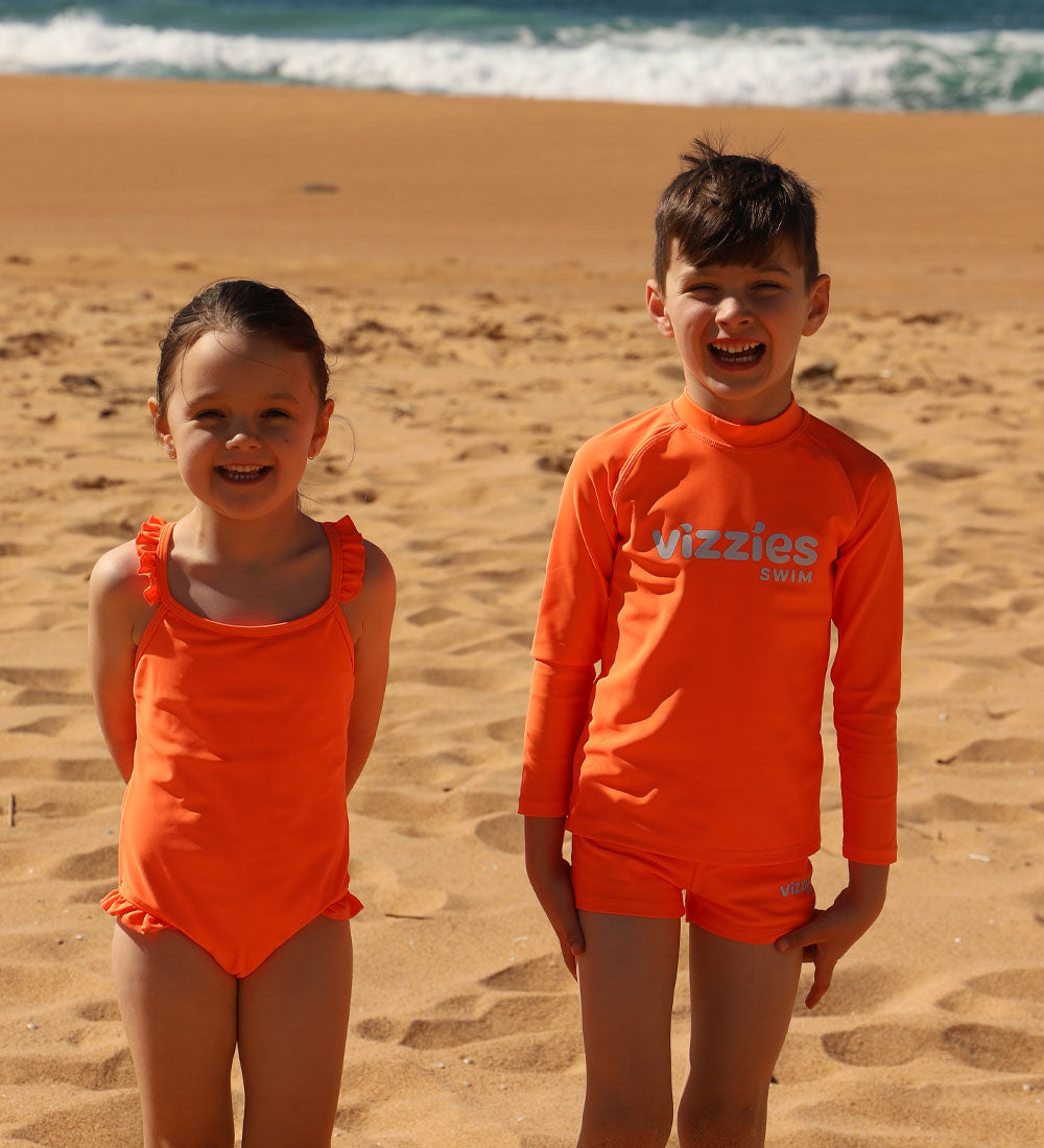 Kids Swim Shorts - Zesty Orange
