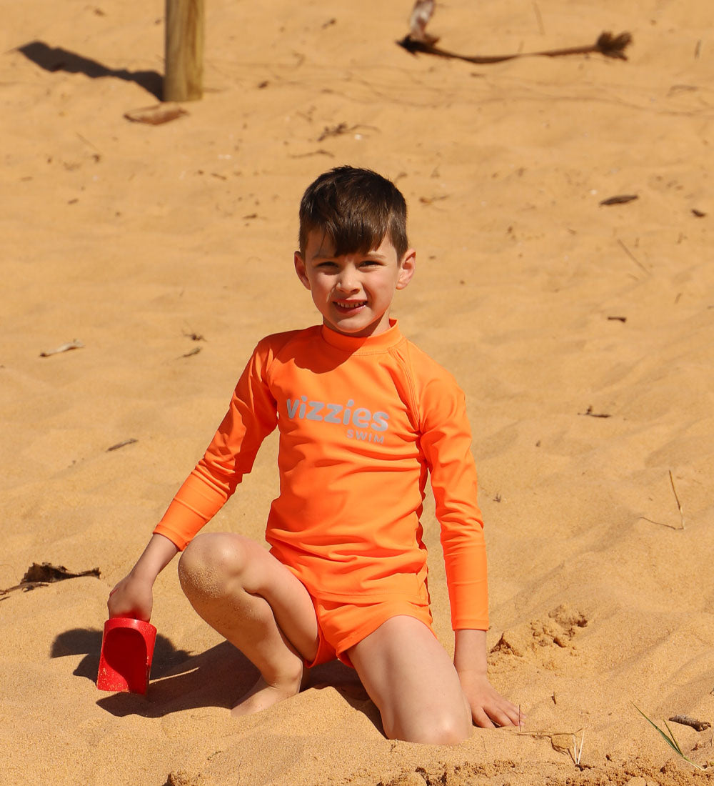 Baby Long Sleeve Rashie - Zesty Orange