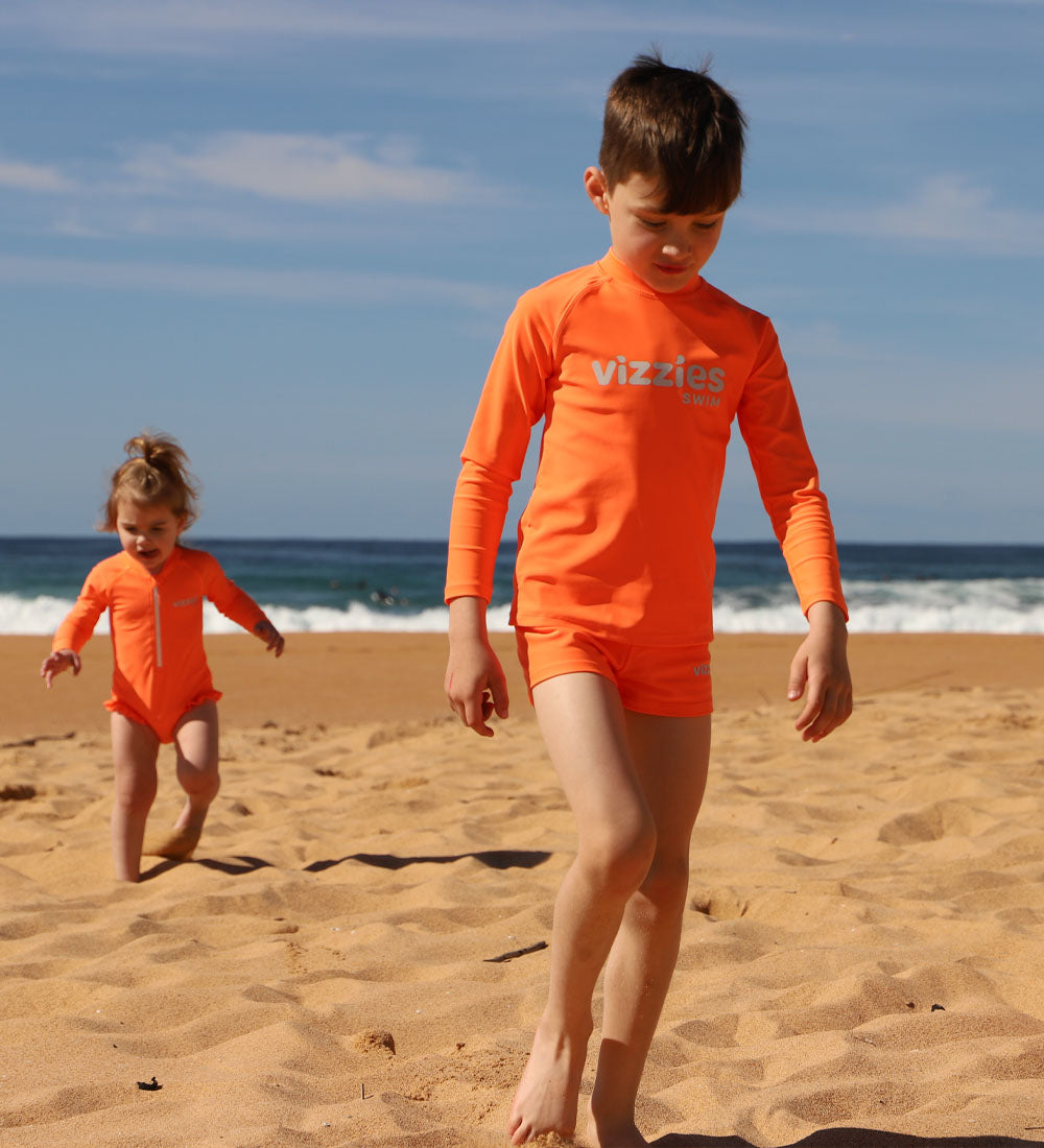 Kids Swim Shorts - Zesty Orange