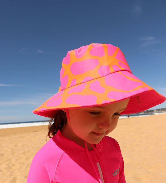 Reversible Swim Hat - Pink/Tangy Lilac Print